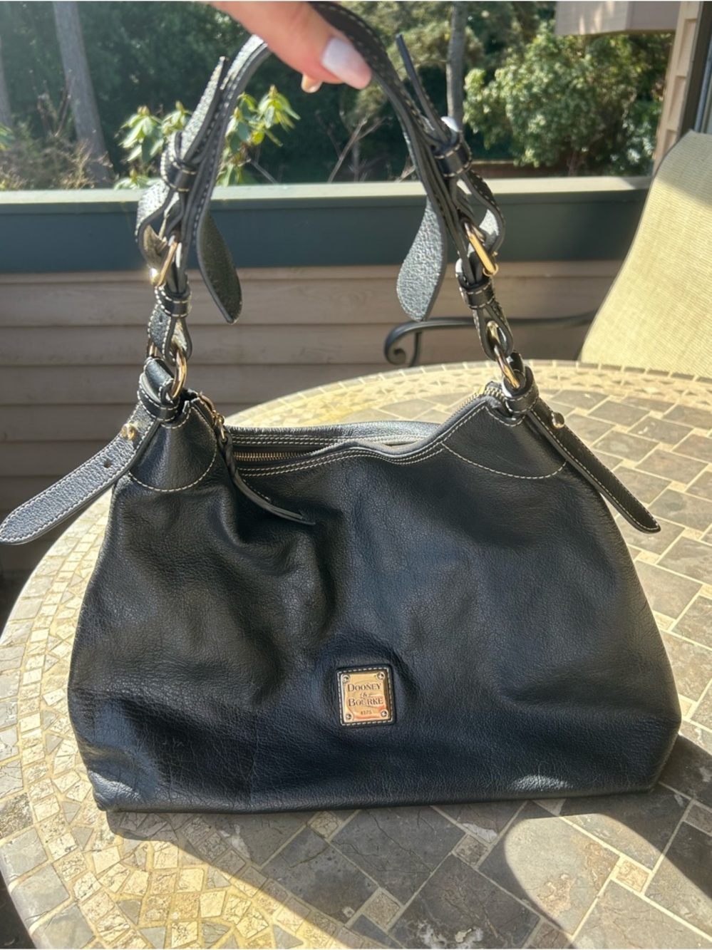 Dooney and Bourke Classic Black Leather Shoulder Bag - Sleek Everyday Carry